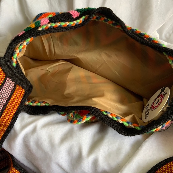 🆕Wayuu crossbody evil eye round tapestry bag!! Made in Colombia 🇨🇴 - Picture 3 of 8